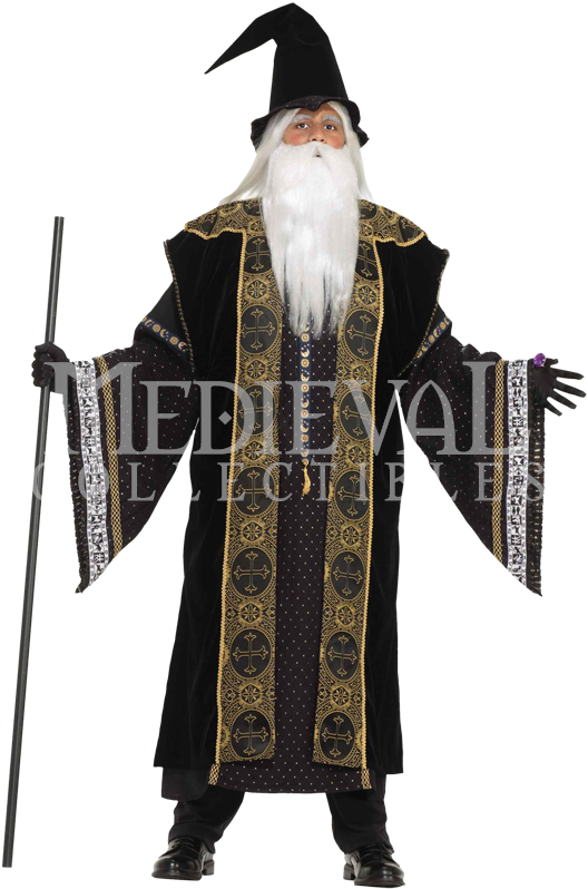 Svg Transparent Library Men S Costume Pinterest Medieval - Deluxe Wizard Adult Costume (850x850), Png Download