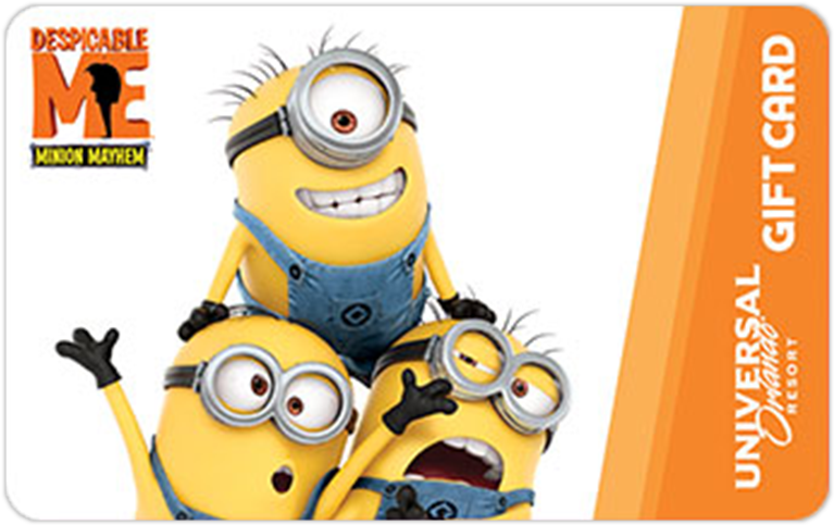 A Universal Orlando Resort Gift Card Featuring An Image - 18" Despicable Me Minion Party White - Mylar Balloons (802x536), Png Download