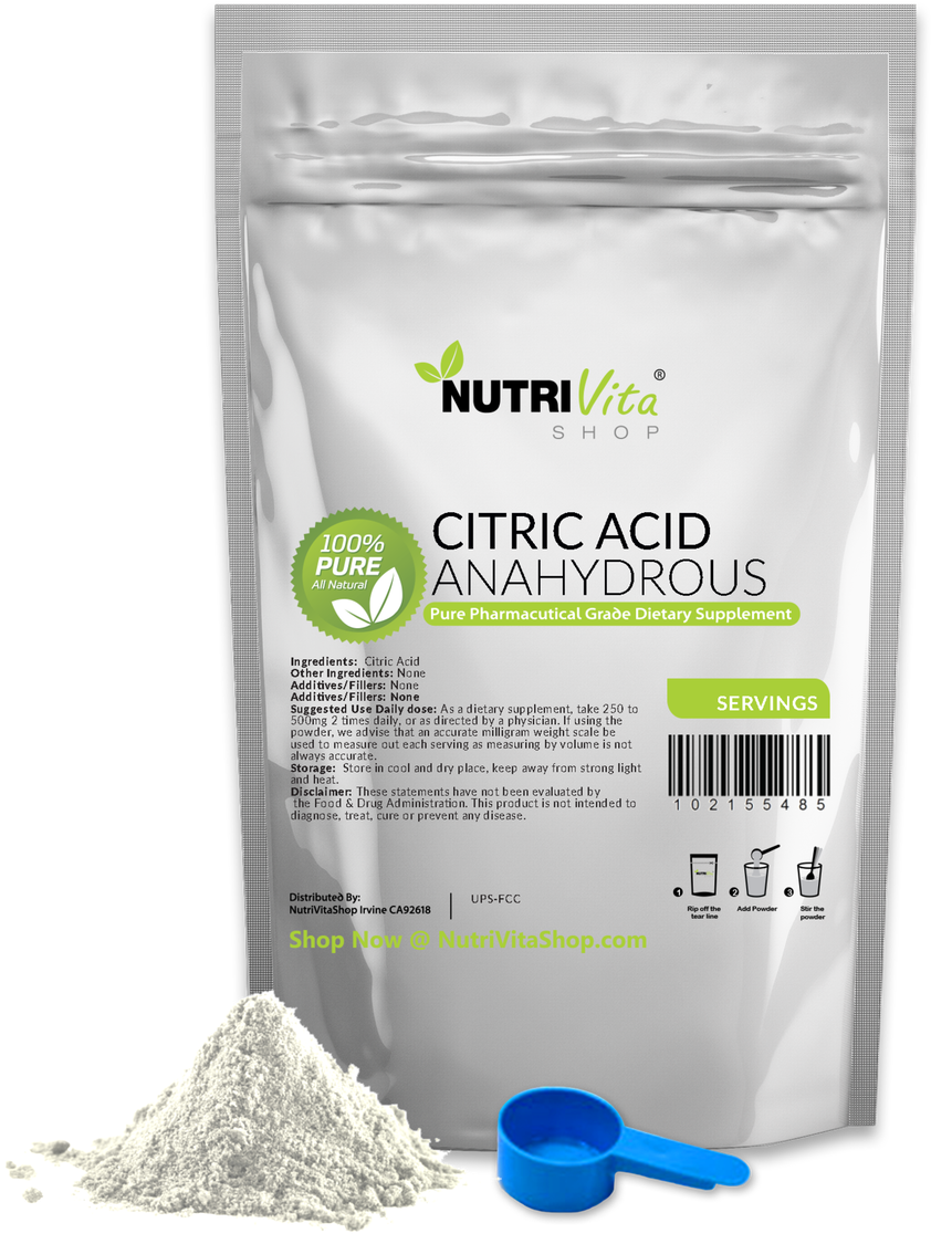 Citric Acid Anhydrous 100% Pure - L Theanine Powder (1227x1280), Png Download