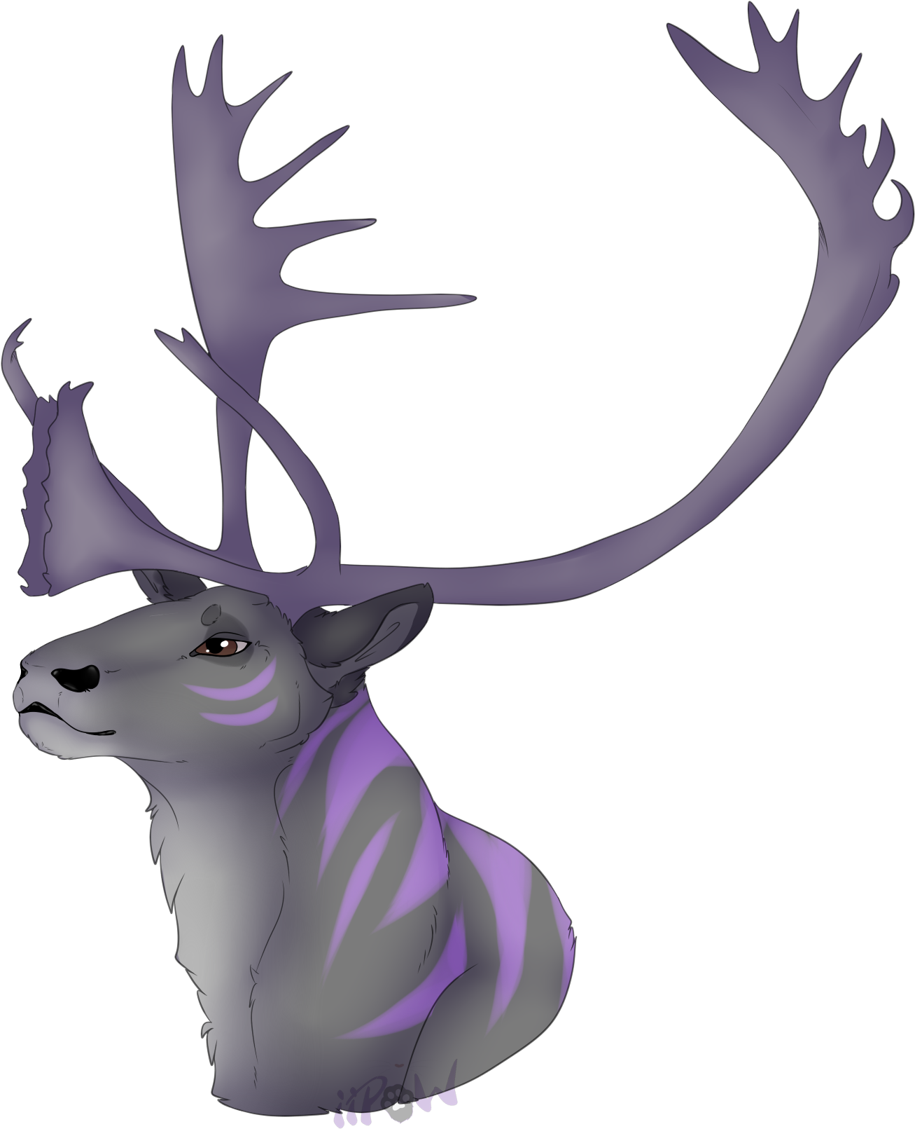 Custom Caribou - Comm - Elk (1522x1714), Png Download