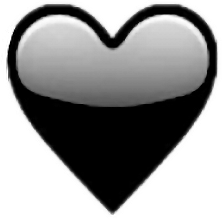 Black Heart Emoji Png (708x696), Png Download