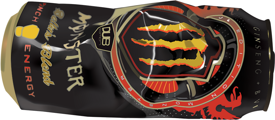 Crushed Monster Can (900x386), Png Download
