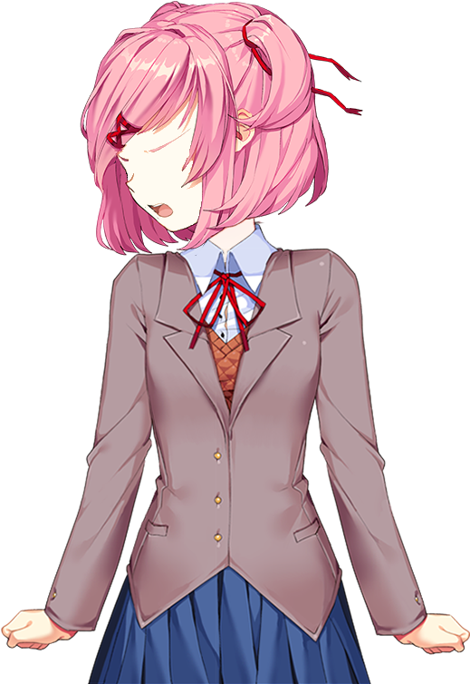 I'm Not A Monster Or Something And Yes, I Can See So - Doki Doki Literature Club Natsuki Sprite (966x968), Png Download