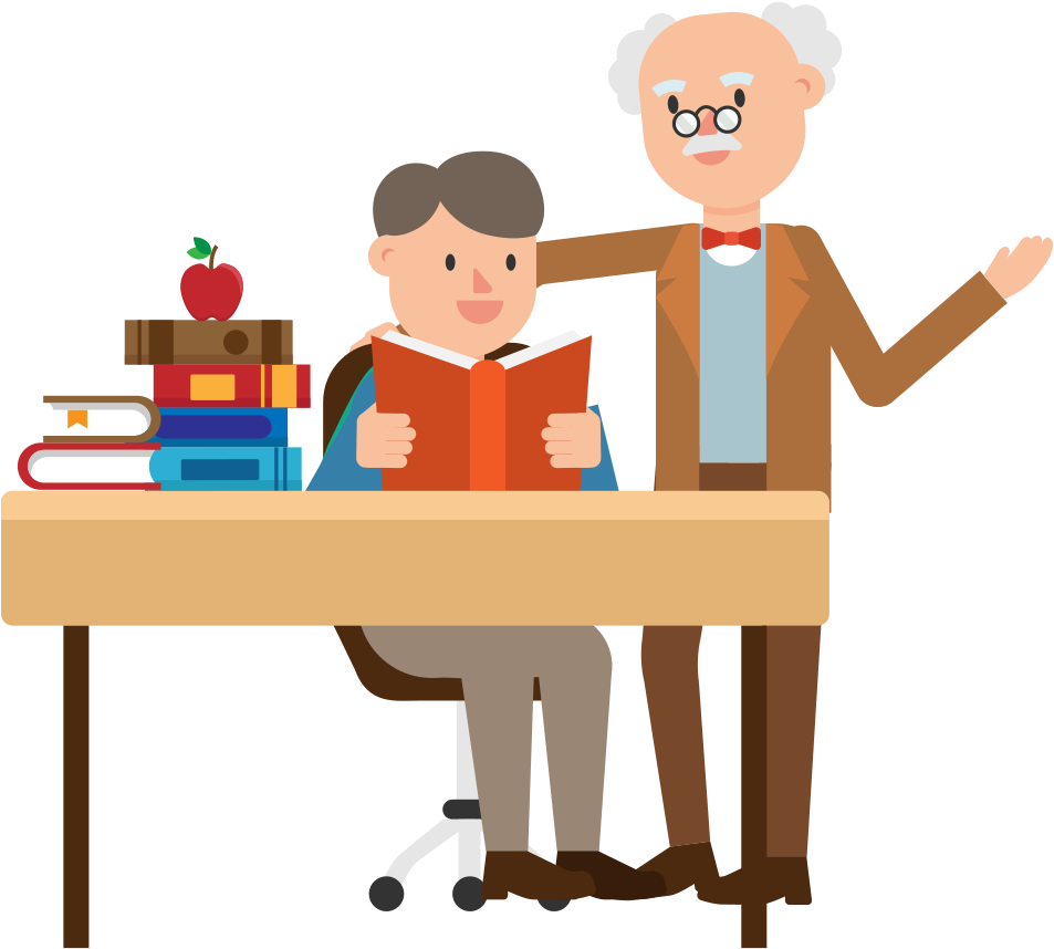 Open - Professor And Student Cartoon (2000x1125), Png Download
