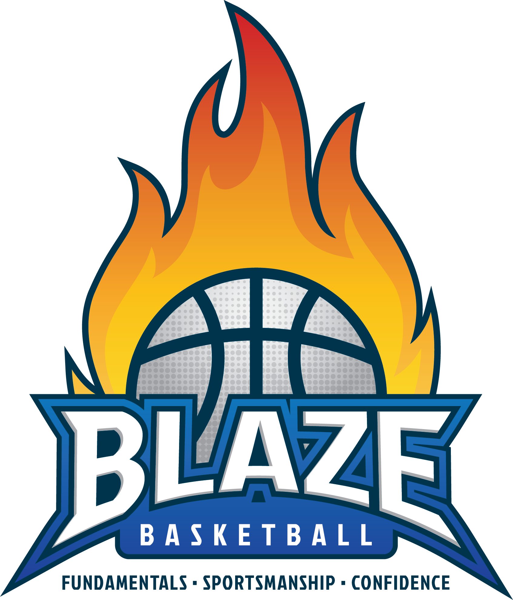 Vail Blaze Basketball - Basketball Logo Blazers Ball Logo (1693x1980), Png Download