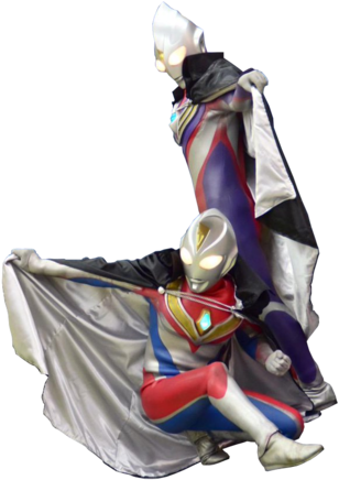 Ultraman Tiga And Ultraman Dyna Black Cape Render Ii - Ultra Series (319x479), Png Download