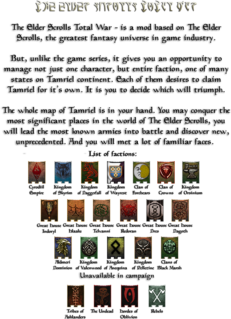 Third Age Moddb Text - Elder Scrolls Total War 1.42 (1045x1354), Png Download