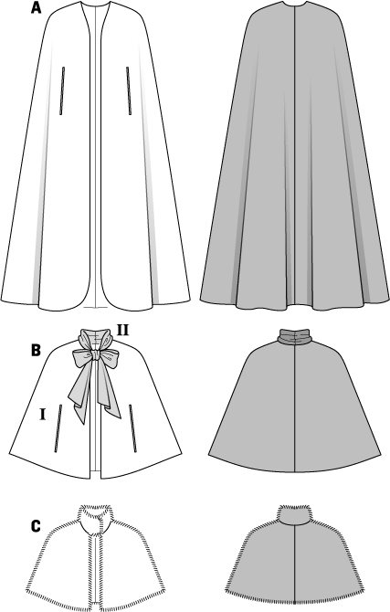 Cape Drawing Capelet - Cape Pattern Free (427x670), Png Download