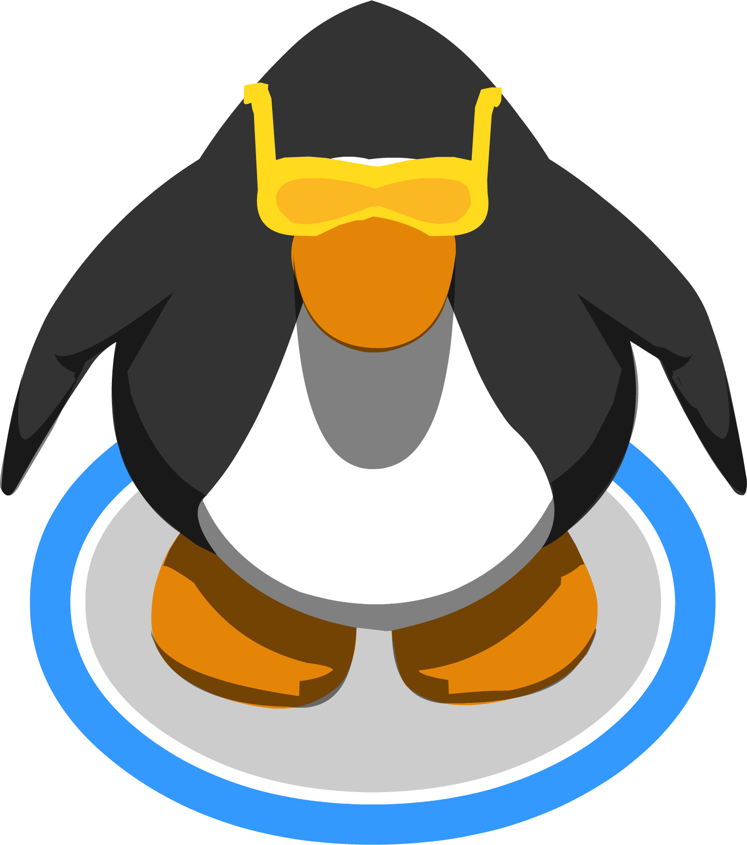 Gold Diva Shades In-game - Red Penguin Club Penguin (1482x1677), Png Download