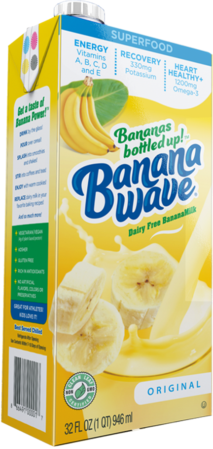 Banana Wave Vegan Milk - Banana Wave Bananamilk, Original - 32 Fl Oz (1000x1000), Png Download