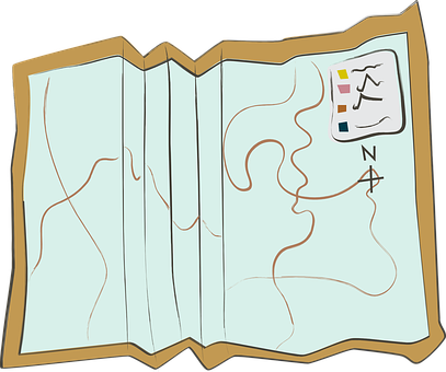 Map Treasure Hunt Design Document Global W - Map (407x340), Png Download