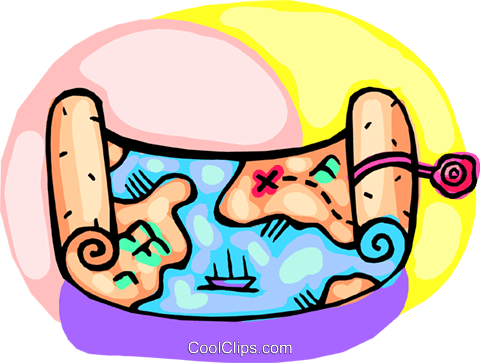 Treasure Map Royalty Free Vector Clip Art Illustration - Royalty Payment (480x363), Png Download