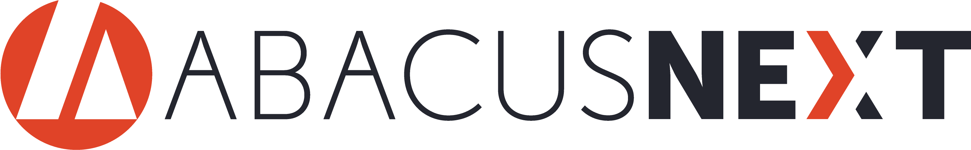 Horizontal 2 Color Dark Text Png Jpg - Abacusnext Logo (3880x900), Png Download