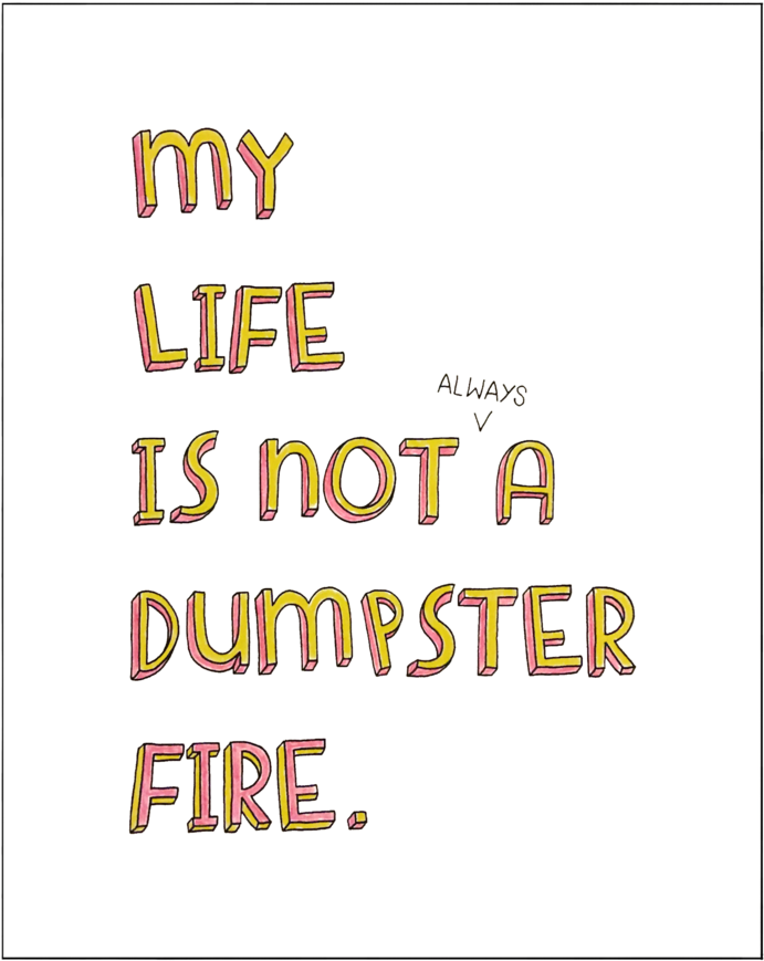 Dumpster Fire Print (1000x1000), Png Download