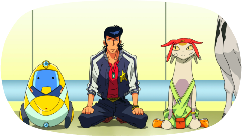 Three People Who Played Dandy - Space Dandy (480x270), Png Download