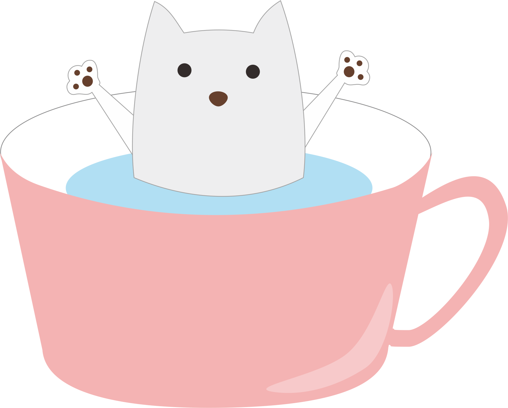Bathing Teacup Dog - Dog (1673x1343), Png Download