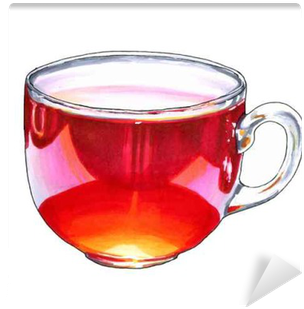 Hand Drawn Herbal Cup Of Tea In Glass Mug Vector Illustration, - Cup (400x400), Png Download