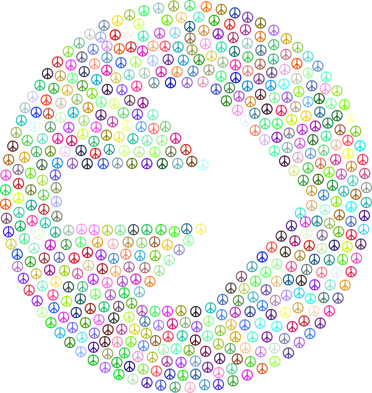 Arrow Direction Navigation - Peace And Love Party (1211x1280), Png Download