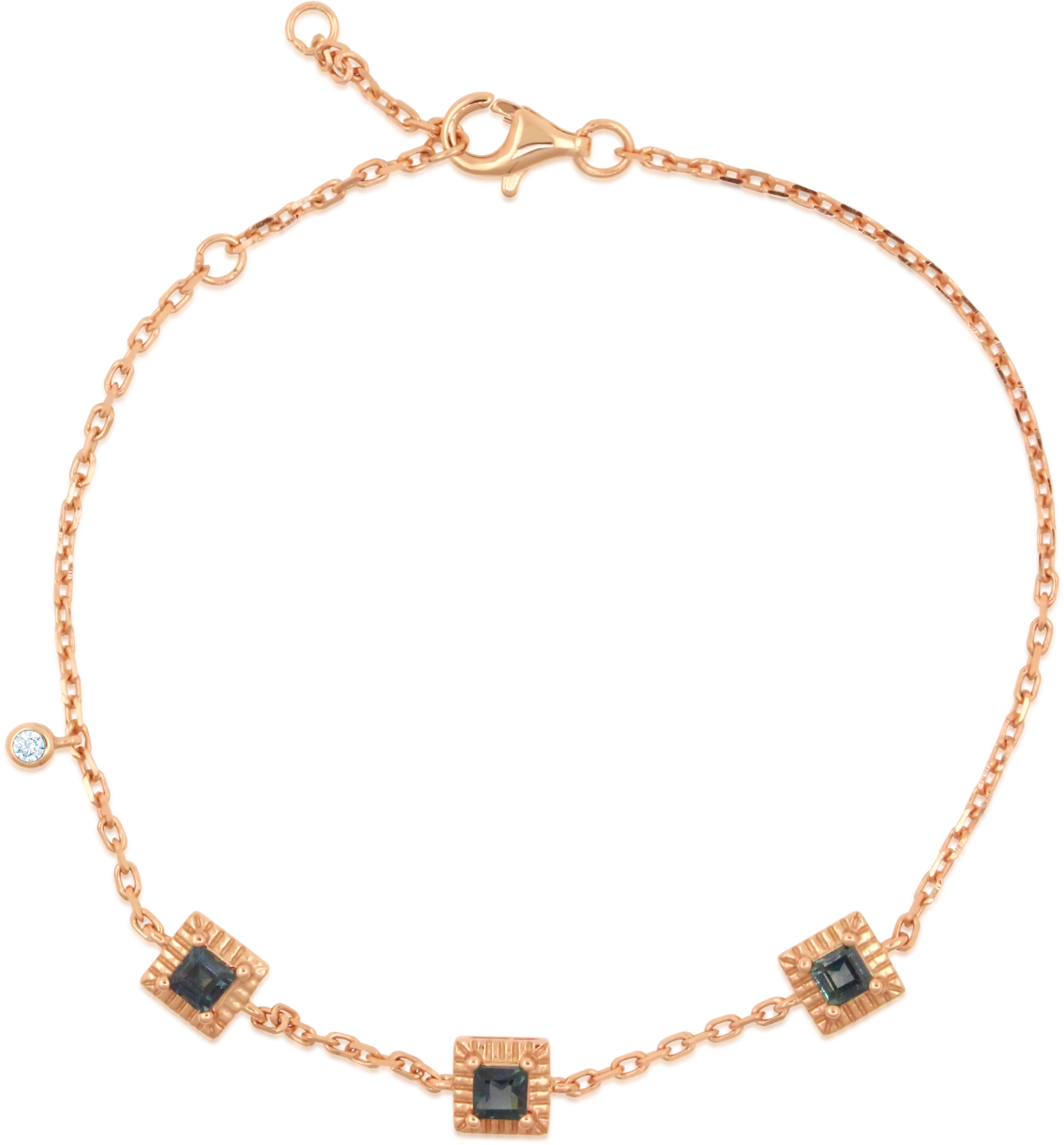 Tria Sapphire Rose Gold Bracelet - Necklace (4096x2731), Png Download