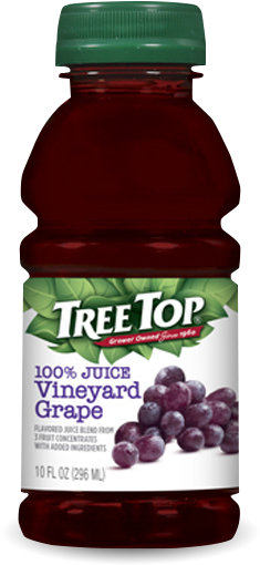 Nutrition Facts - Treetop Grape Juice (265x525), Png Download