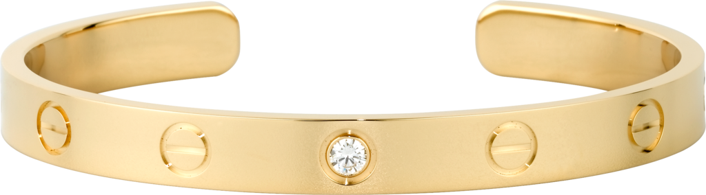 Love Bracelet, 1 Diamondyellow Gold, Diamond - Love Bracelet, 1 Diamond (1024x284), Png Download