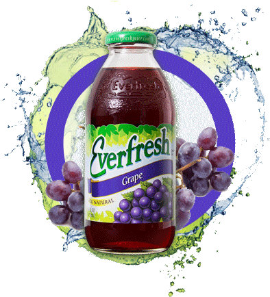 100% Juice Grape - Everfresh Fruit Punch, Tropical - 16 Fl Oz (432x435), Png Download