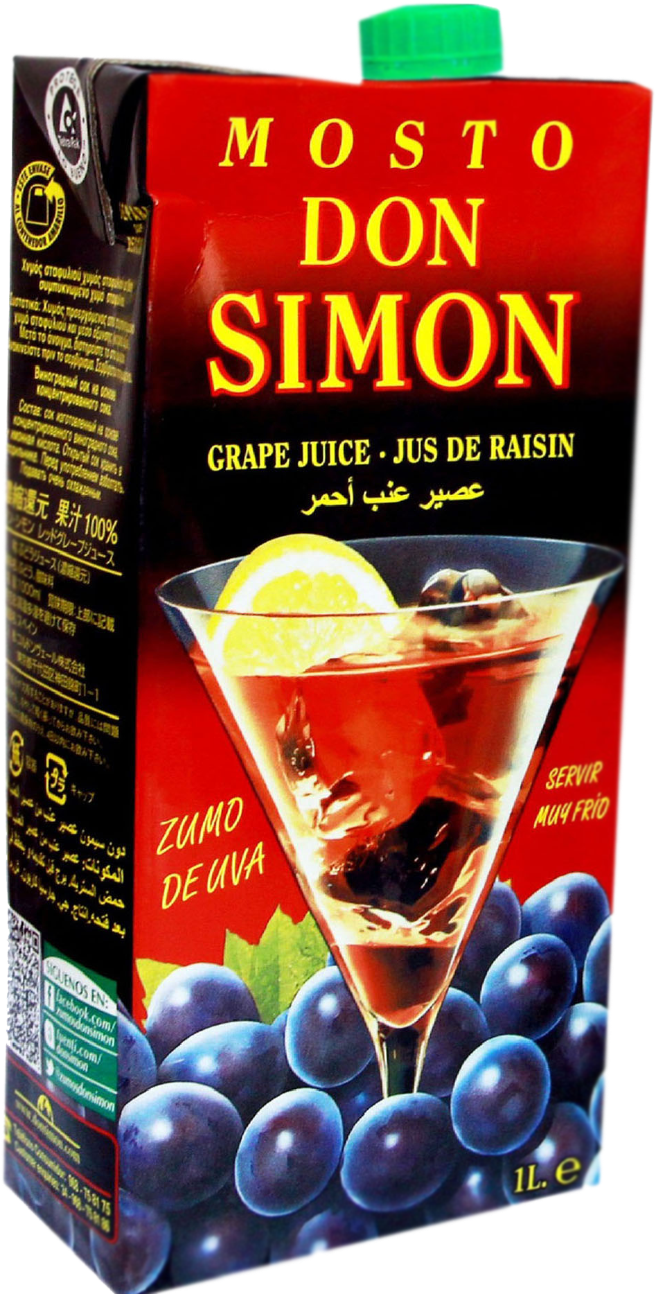 Red Grape Juice 1l - Zumo Don Simon (1244x1866), Png Download