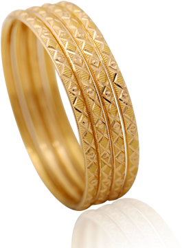 Curvy Wave Gold Bangle - Gold (400x400), Png Download