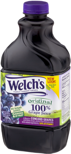 Welch's 100% Grape Juice, - Welchs Calcium 100% Juice, Grape - 64 Fl Oz Bottle (312x600), Png Download