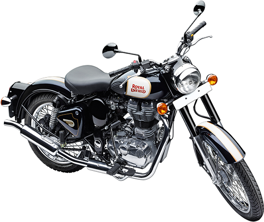 Classic - Royal Enfield Classic 500 Black (600x463), Png Download