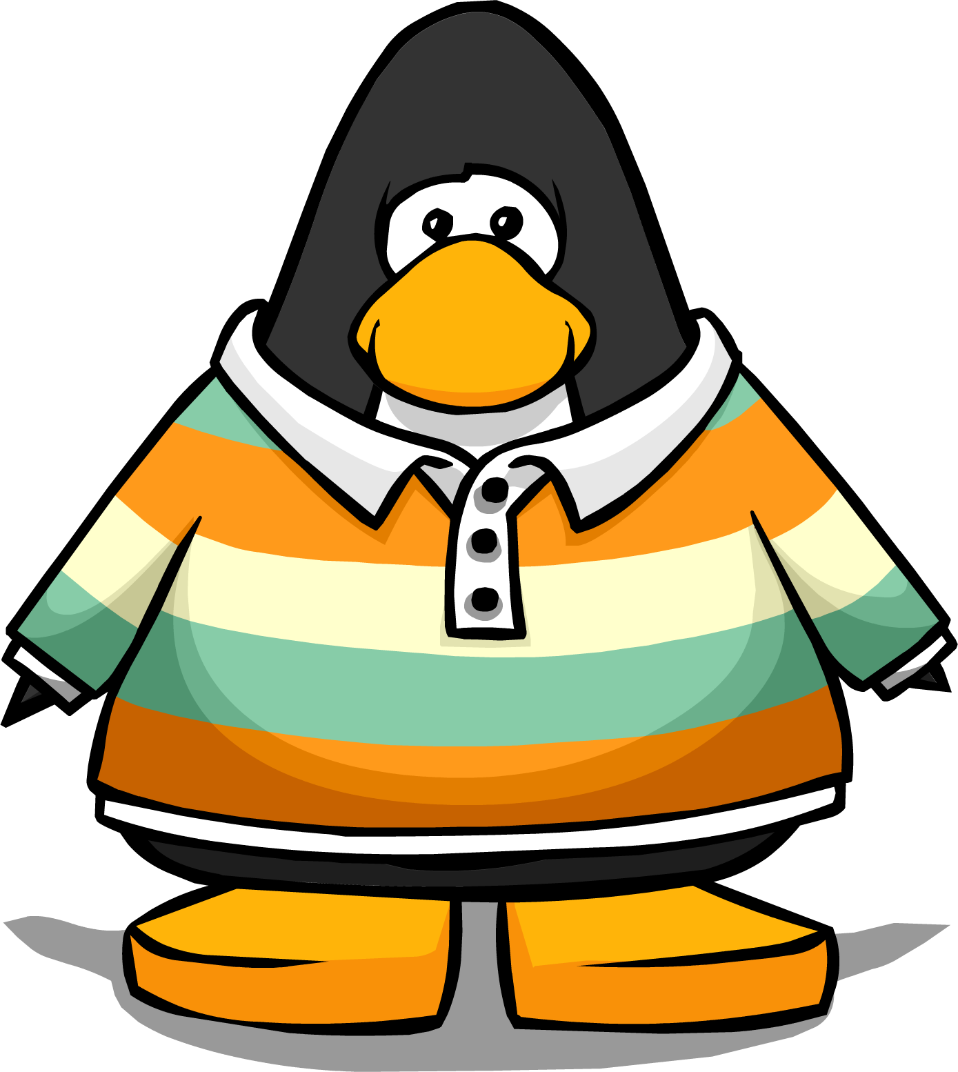 Tri-color Rugby Shirt On A Player Card - Club Penguin Sweaters (1389x1554), Png Download