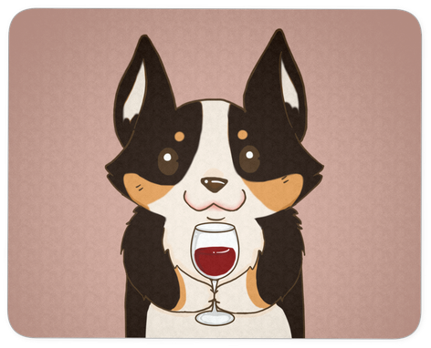 Tri Color Corgi Drink Wine Mouse Pad, Dog Lover Gift - Dog (550x550), Png Download
