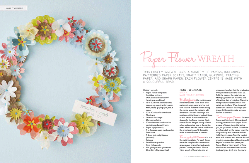 Modern Wedding Flowers - Coronas De Flores De Papel (850x555), Png Download