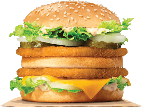 A High Rise Multi-layer Chicken Burger - Big King (500x540), Png Download