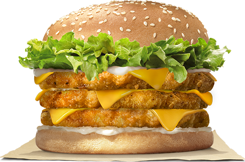 Take Your Burger To New Heights With The New Stackers - Triple Chicken Burger (500x331), Png Download