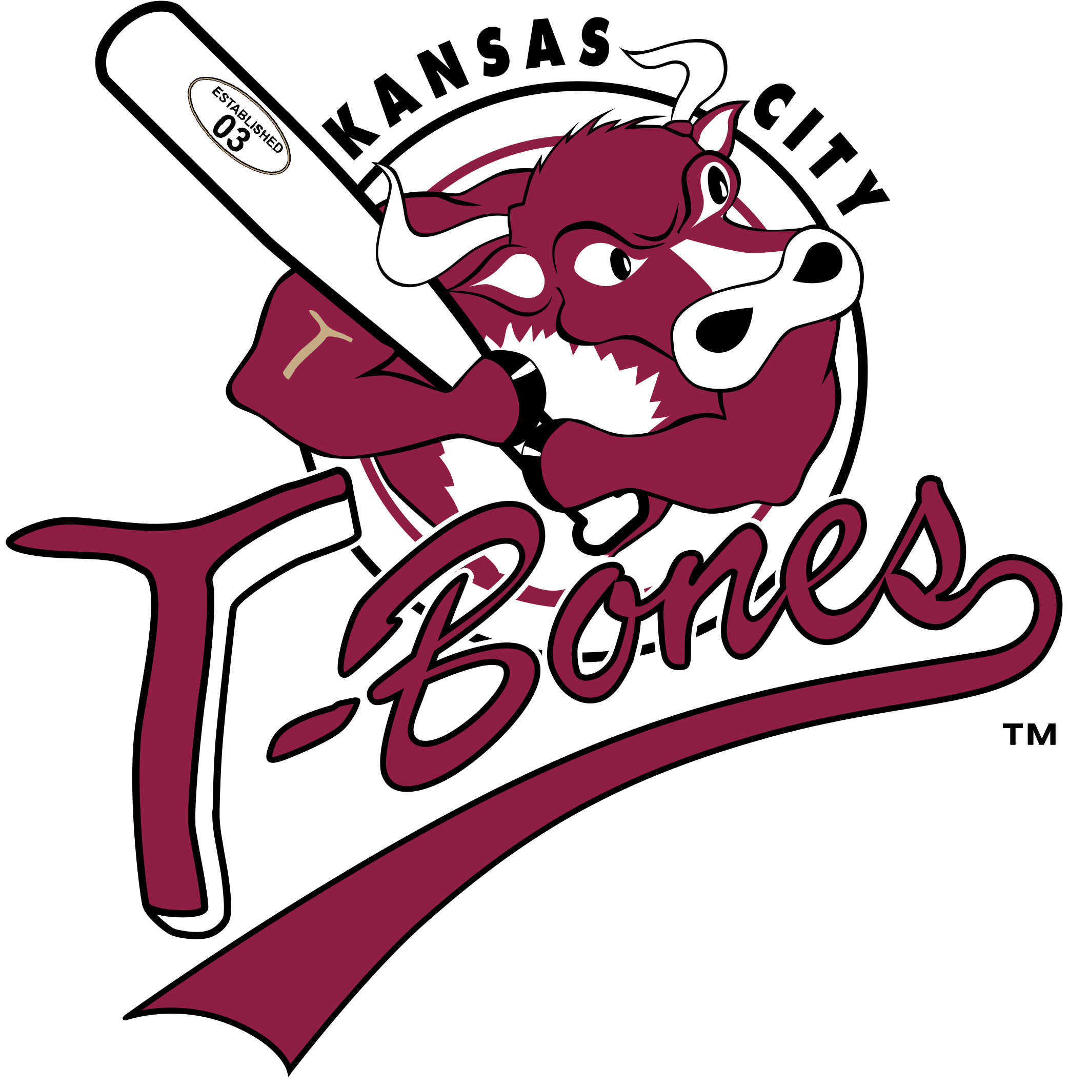 Kansas City T Bones Logo Png Transparent - Kansas City T Bones Logo (2400x2400), Png Download