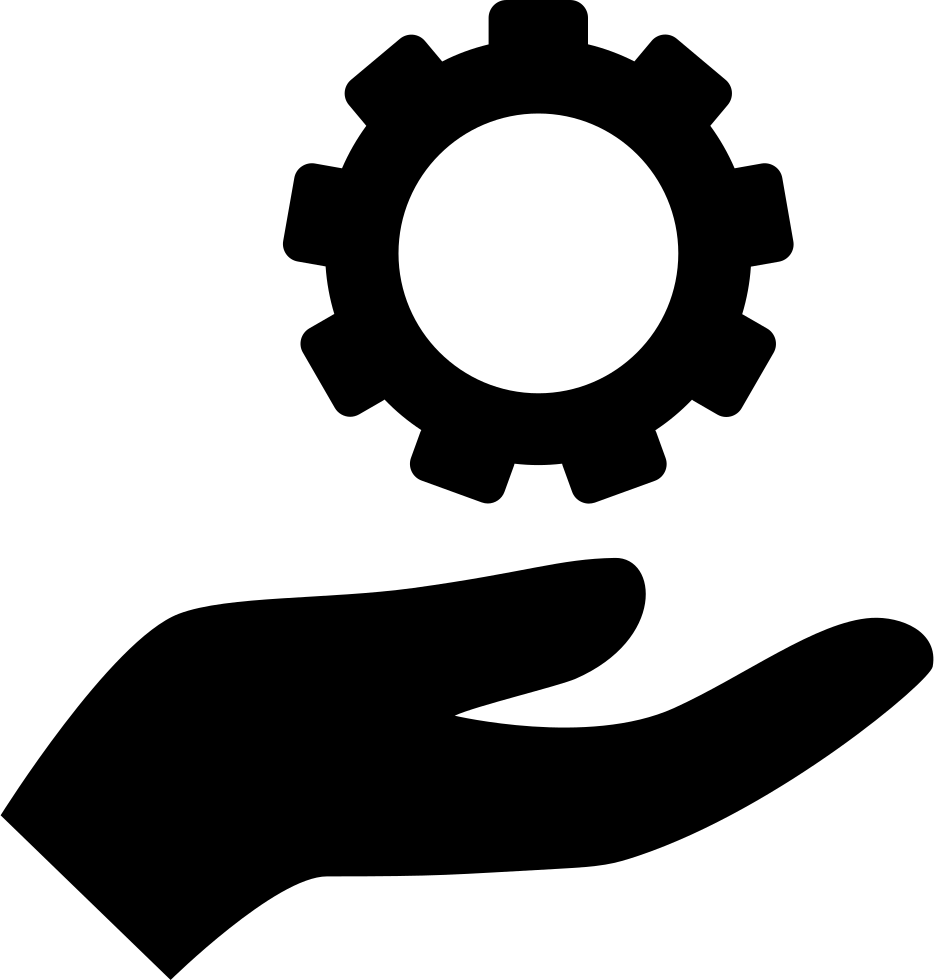 Hand Holding Up A Gear Svg Png Icon Free Download - Hand With Gear Icon (934x980), Png Download