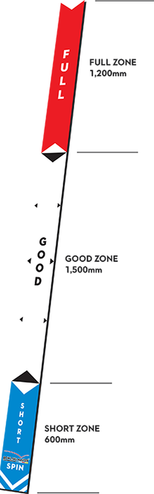 3 Metres In Length And Has Three Zones - Good Length Yorker Pitch (307x980), Png Download