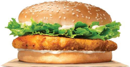 King Chicken Fillet - Burger King Chicken Fillet Burger (500x540), Png Download