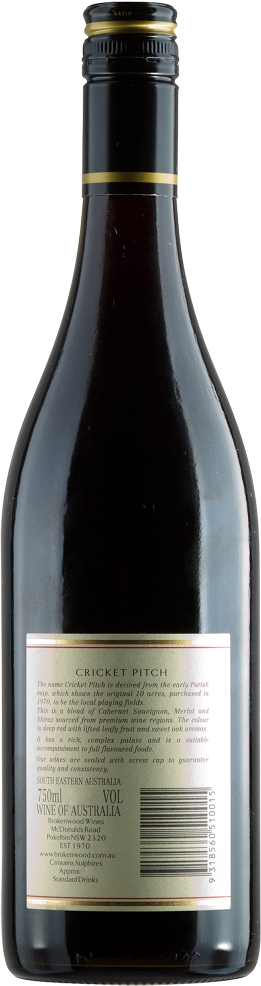 Brokenwood Cricket Pitch Cabernet Merlot Shiraz Bottle - Glass Bottle (1600x2000), Png Download