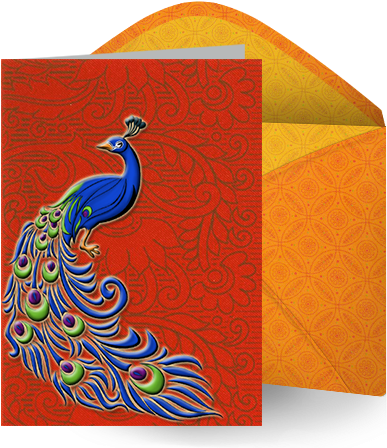 Traditional Wedding Card Yellow - New Wedding Cards Png (403x448), Png Download