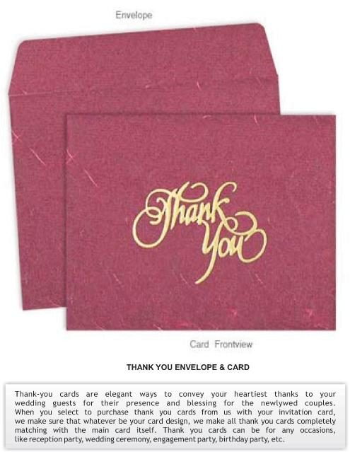 Thank You Cards - Wedding (612x666), Png Download