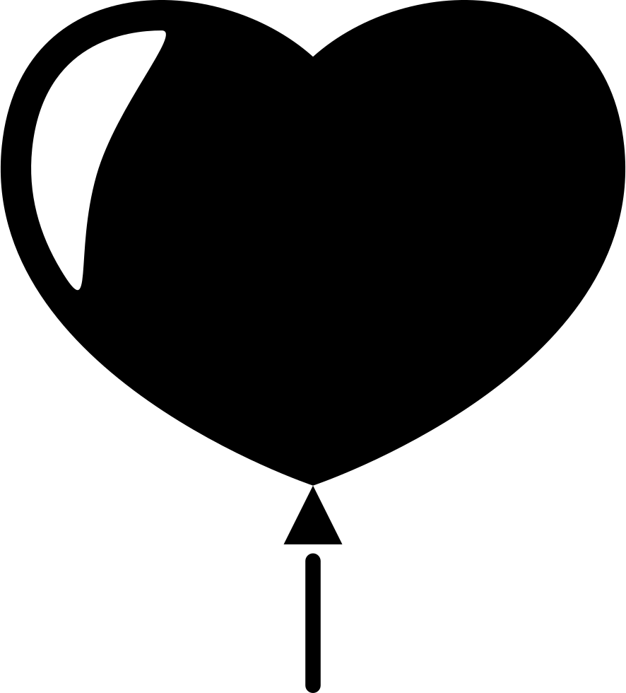 Heart Shaped Balloon - Heart Shaped Balloon Black Png (886x980), Png Download