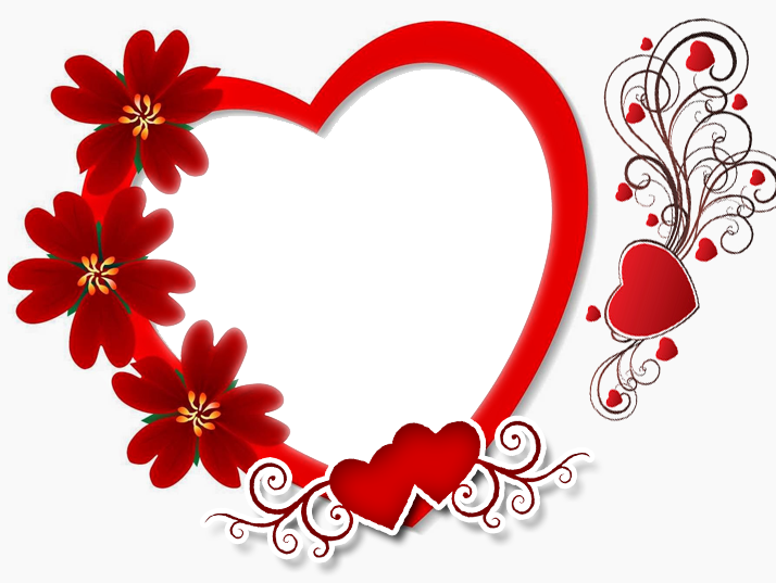 Love Frame - Marcos Para Fotos De Corazones Rojos (714x537), Png Download