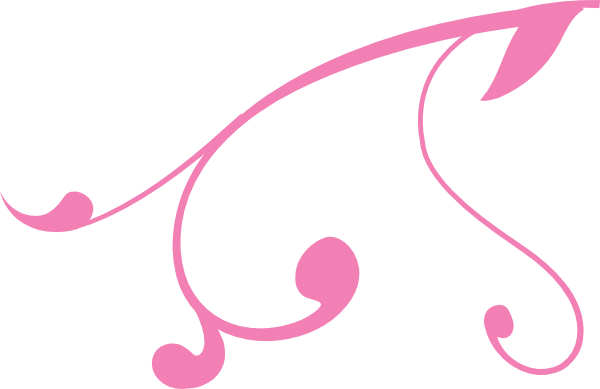 Flourishes Hot Pink Decorations Damask Decorative Flower - Pink Swirls No Background (600x389), Png Download