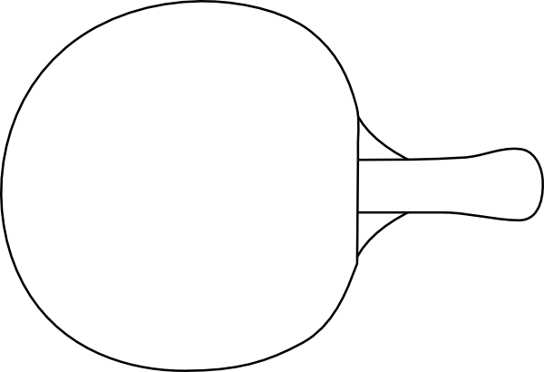 Bat Clipart Ping Pong - White Ping Pong Paddle (600x410), Png Download