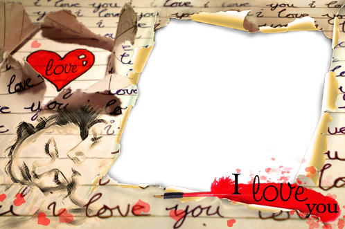 Photo Frame - Love Letter - Creative Love Letter Design (498x331), Png Download