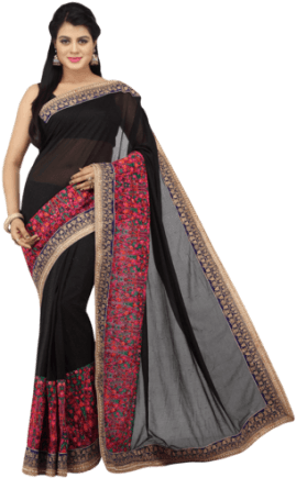Bollywood In Hot Saree Image Free Download - Sari (300x450), Png Download