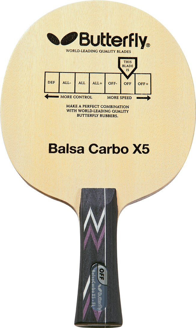 Butterfly Balsa Carbo X5 Fl Table Tennis Blade - Butterfly Balsa Carbon X5 Off+ (383x640), Png Download