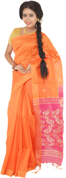 Cotton Silk Handloom Saree - Handloom Saree (500x612), Png Download